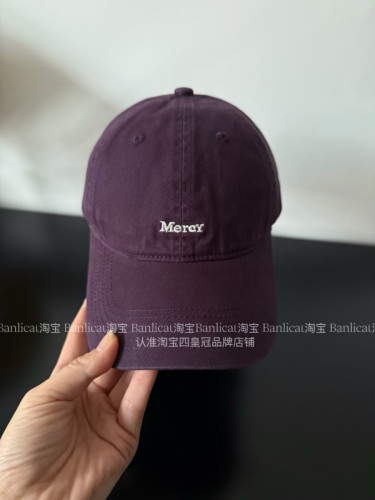 Banlicat 显白酱紫色韩版ins简约字母棒球帽子男女显脸小鸭舌帽大