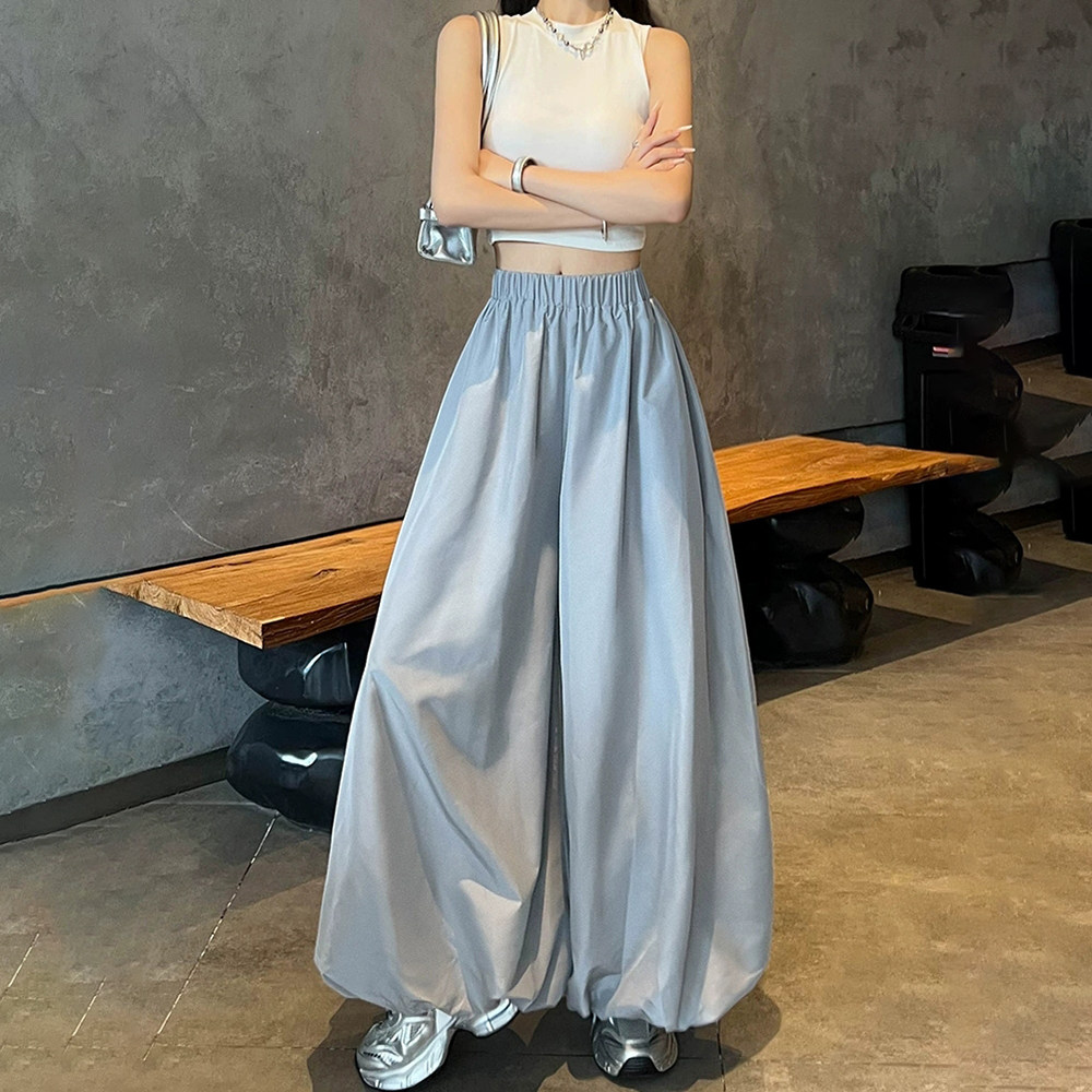 逸墨裤子纸样阔腿女裤样板长裤裁剪图纸松紧花苞裤灯笼裤