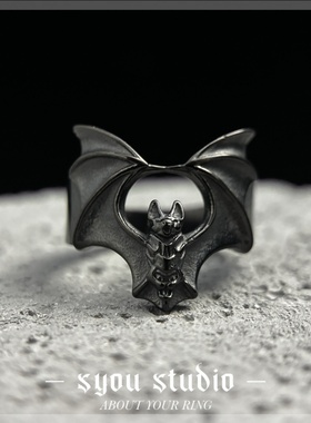 Syou黑色蝙蝠复古小众设计美式