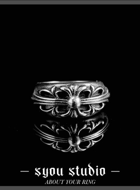 鸢尾花戒指女哥特风饰品钛钢