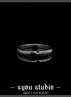 Syou钛钢不掉色弧形素戒情侣款