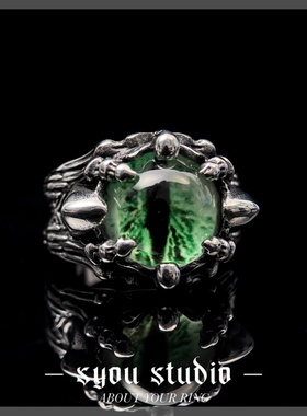 Syou恶魔之眼朋克霸气钛钢戒指