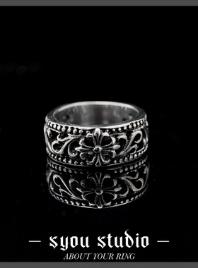 欧美钛钢鸢尾花个性满圈不掉色CH