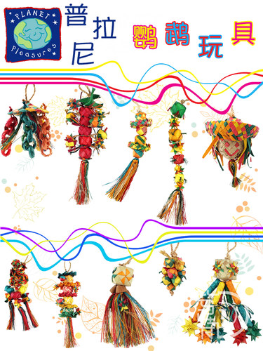 美国普拉尼天然棕榈制鹦鹉玩具