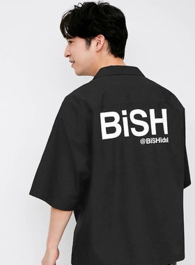 GU极优 BISH合作款清扫员 男女款宽松衬衫5分袖日本代购334462