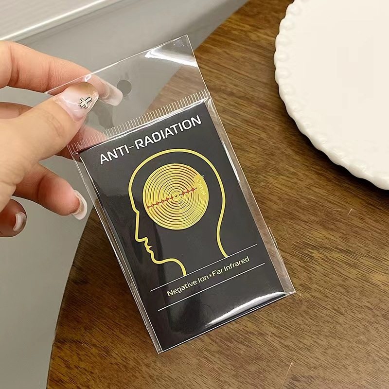 亚马逊新款出口防辐射标签能量手机贴/24k金属饰品贴纸
