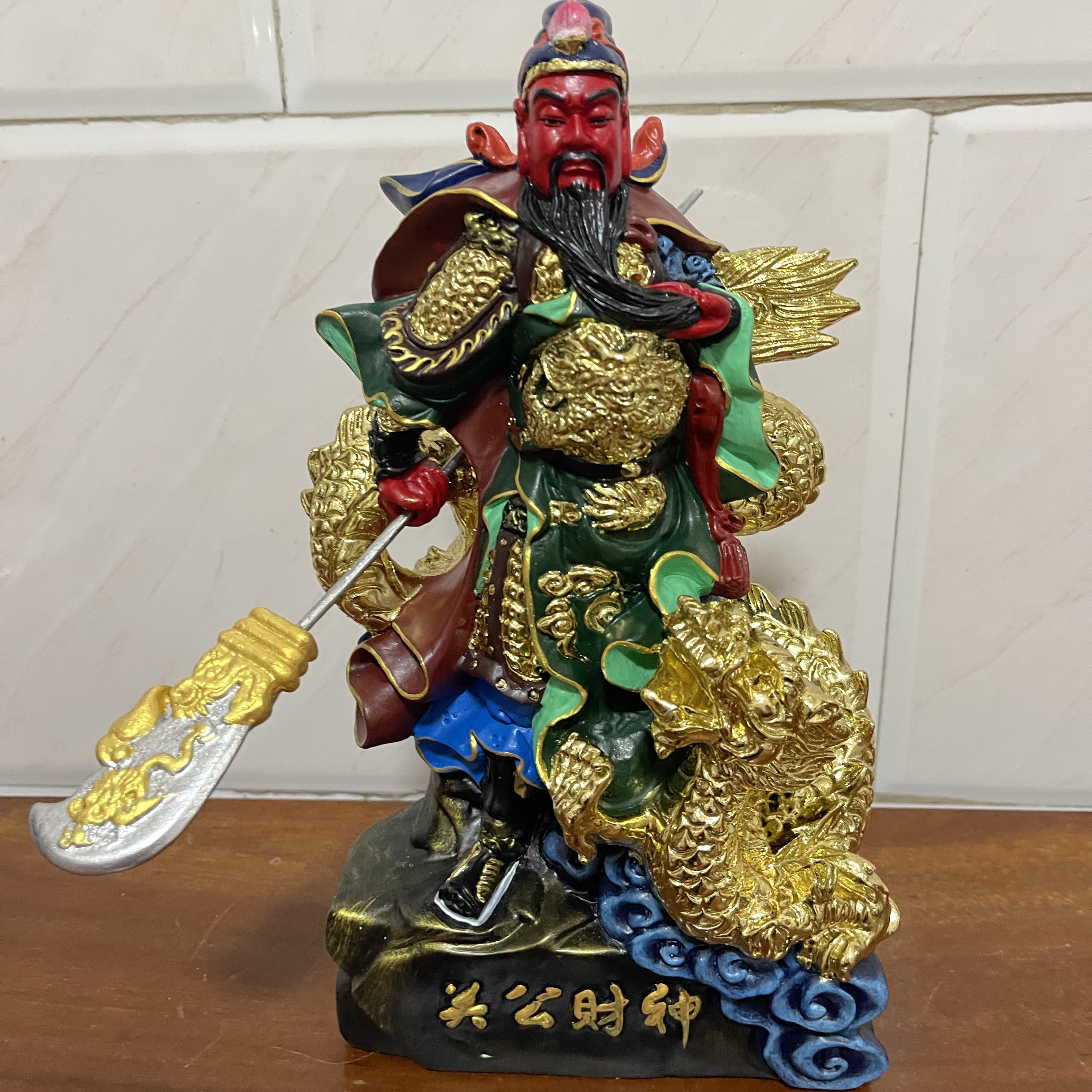 关公木雕神像摆件实木大料