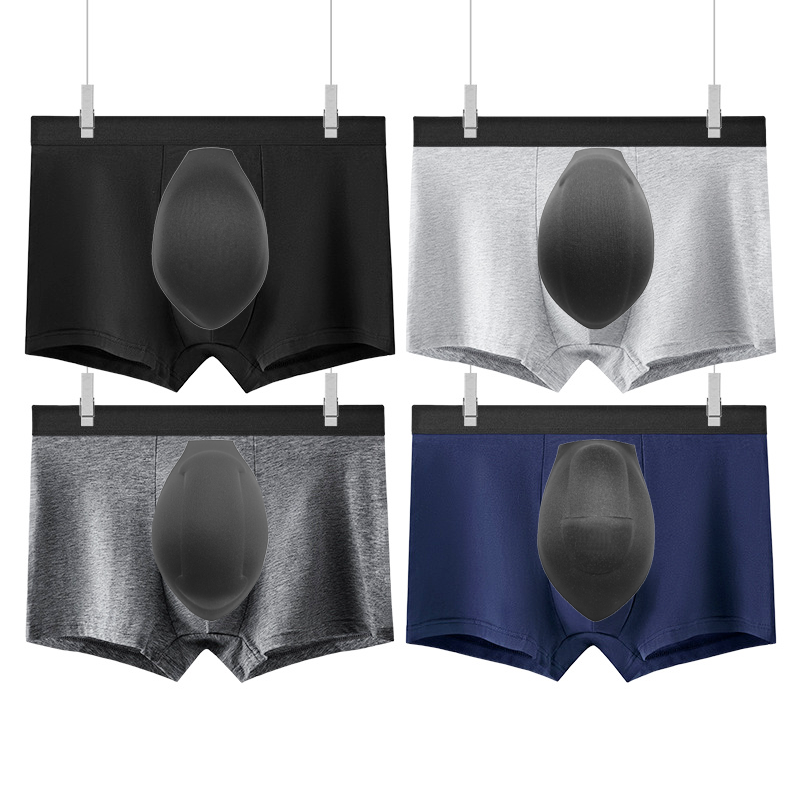 男士罩杯平角内裤纯棉U凸显大防尴尬护裆健身运动骑行内裤性感男,女士内衣/男士内衣/家居服,男平角内裤,淘宝优惠券,粉丝福利购,淘宝优惠卷