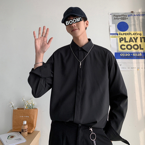 春季潮流百搭气质垂感长袖衬衫男韩版网红学生衬衣FC168-P50图片