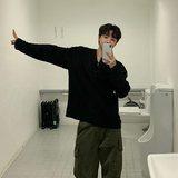 春季oversize高级感竖条纹长袖T恤男针织衫打底衫CT186-P45现货，男装T恤，四季星座713