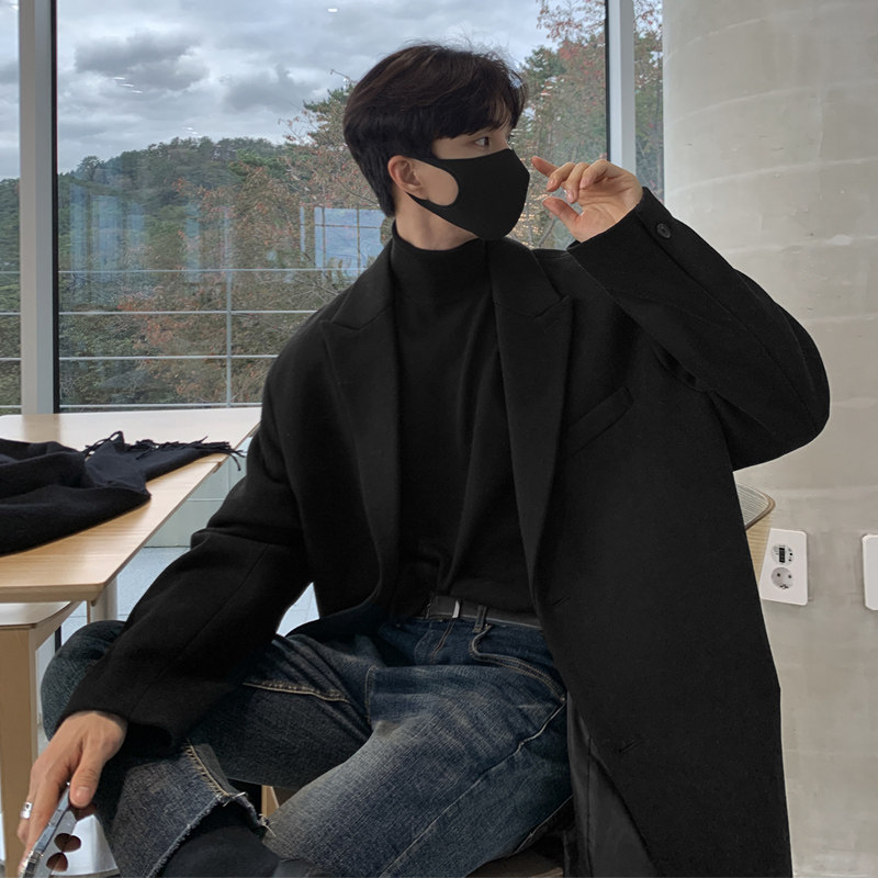 冬季帅气加厚毛呢大衣男韩版落肩呢风衣气质休闲外套FK800-P135,男装毛呢大衣,四季星座713