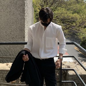 春夏垂感立领长袖衬衫韩版宽松衬衣帅气潮流气质打底衫FC171-P55图片