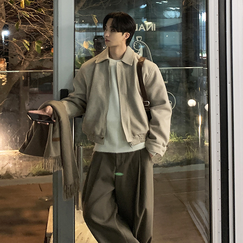 秋冬oversize高级感加棉毛呢夹克男韩版宽松ins棉衣外套FC583P125,男装夹克,四季星座713