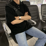 夏季ulzzang简约纯色短袖T恤韩版宽松潮流帅气POLO衫CT17-P40，男装T恤，四季星座713