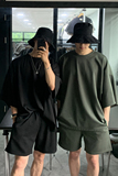 夏季ulzzang垂感两件套运动短袖T恤套装男韩版体恤短裤潮CT88-P75，男装T恤，四季星座713