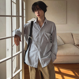 春季帅气高级感竖条纹长袖衬衫男韩版ins宽松潮流衬衣FC118-P55，男装衬衫，四季星座713