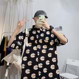 夏季垂感菊花短袖衬衫韩版宽松休闲衬衣文艺气质打底衫CT205-P45，男装衬衫，四季星座713