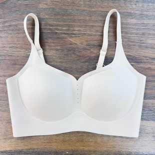 薄款 不卷边无痕内衣女无钢圈聚拢细肩带裹文胸上托固定杯透气内衣