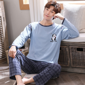 天天特价男士秋季大码睡衣休闲薄款纯棉套装男人长袖秋冬天家居服