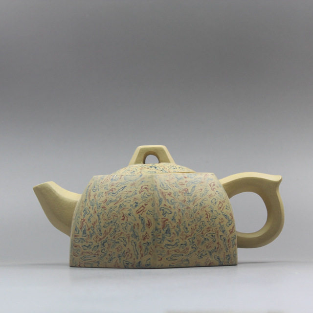 紫砂壶特价全手工仿品吕尧臣底款原矿黄金段泥六方绞泥天际壶茶壶