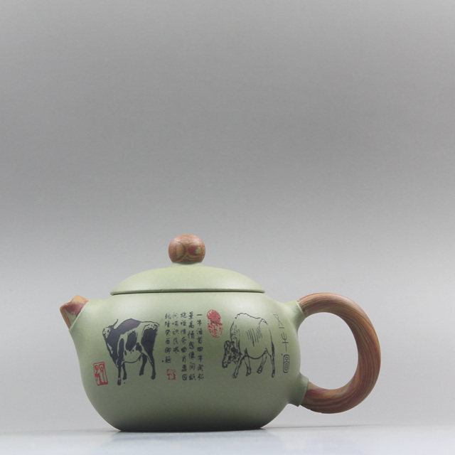 紫砂壶纯全手工名家原矿豆青泥本山绿泥苏兰珍制绞泥西施壶茶壶