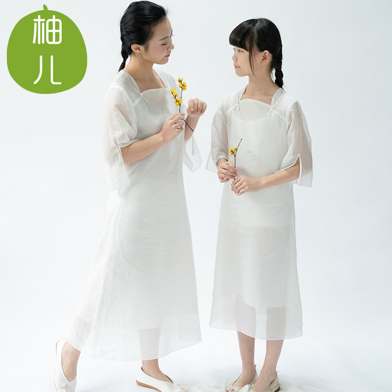 灵犀|柚儿原创童装女童汉服儿童天丝连衣裙旗袍禅舞服超仙春夏