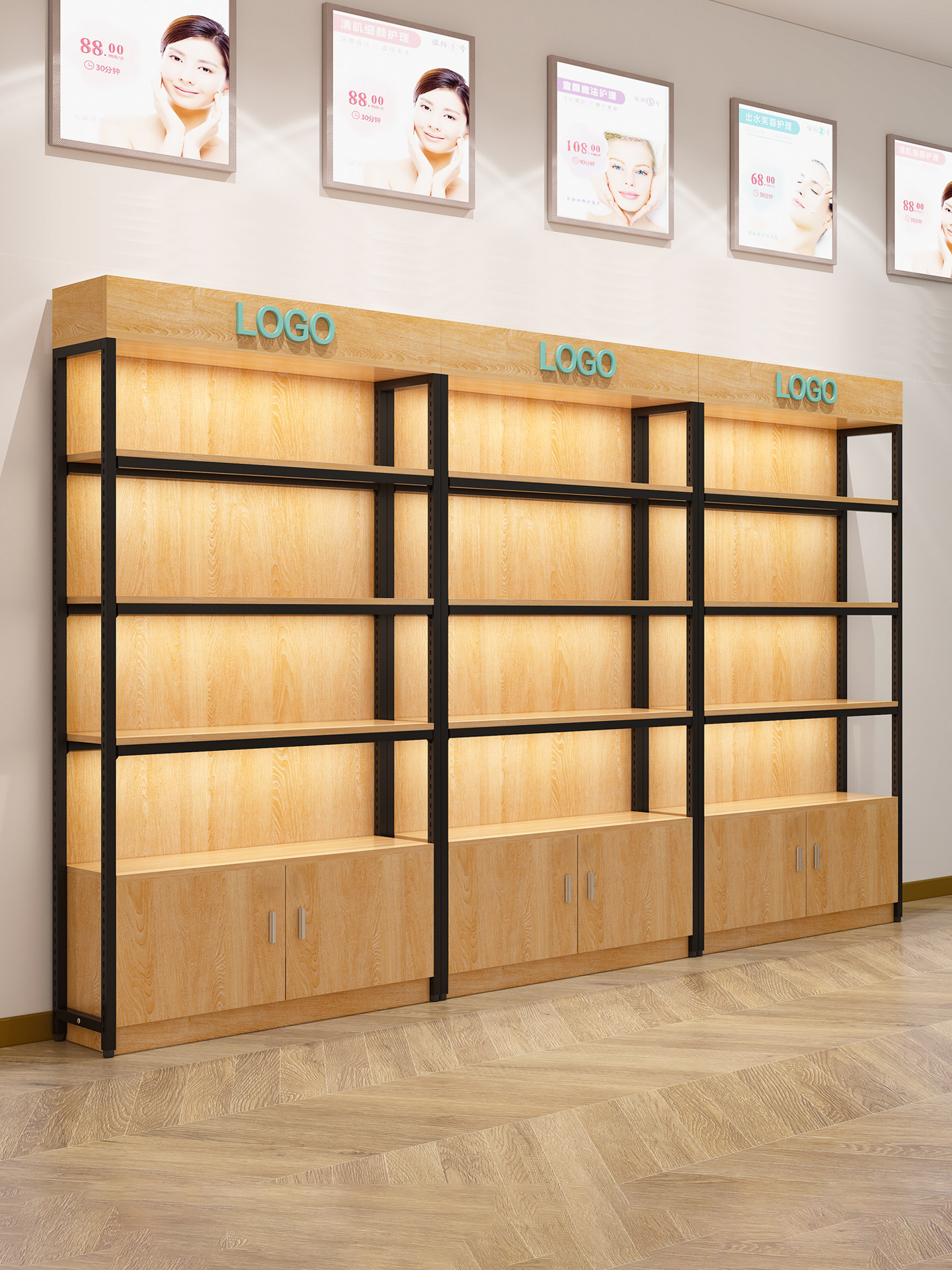 货架展示柜超市化妆品简单现代母婴店精品自由组合产品展示柜展示