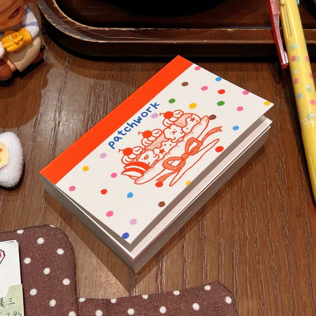 波点拼接素材便签本手帐diy装饰
