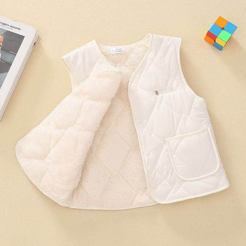 新款刺绣棉马甲秋冬女童内外校服保暖背心中大童加绒加厚坎肩潮