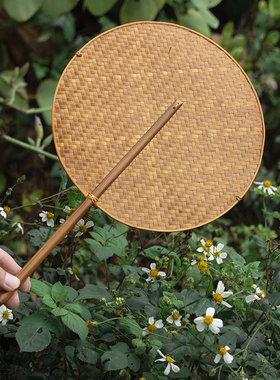 邱师傅竹木竹编大漆扇子中式复古家用夏季纳凉蒲扇团扇芭蕉扇腰扇