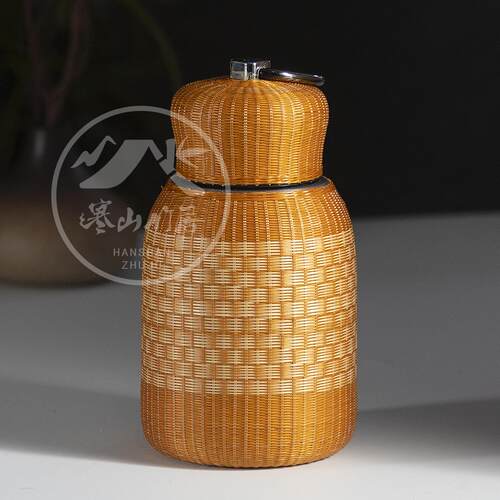 邱师傅竹编竹丝扣瓷保温杯