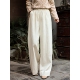 新款 阔腿裤 棉麻女装 高腰显瘦苎麻直筒窄版 休闲裤 鹿与安笛2026春季