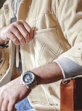 马登工装 美式复古灯芯绒二代夹克type2阿美咔叽翻领米白外套男秋