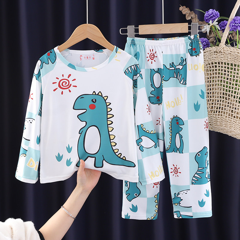 儿童睡衣春夏季男女孩长袖套装中大童卡通可爱宝宝薄款空调家居服,童装/婴儿装/亲子装,家居服套装,淘宝优惠券,粉丝福利购,淘宝优惠卷