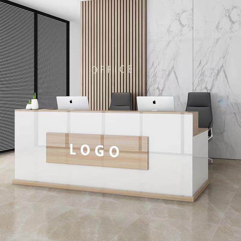 收银台吧台桌烤漆前台现代简约小型饭店美容院商用店铺公司接待台