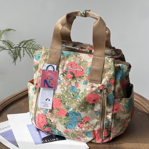 花色新款！专柜正品轻便休闲帆布背包手提双肩包旅行女包包妈咪包