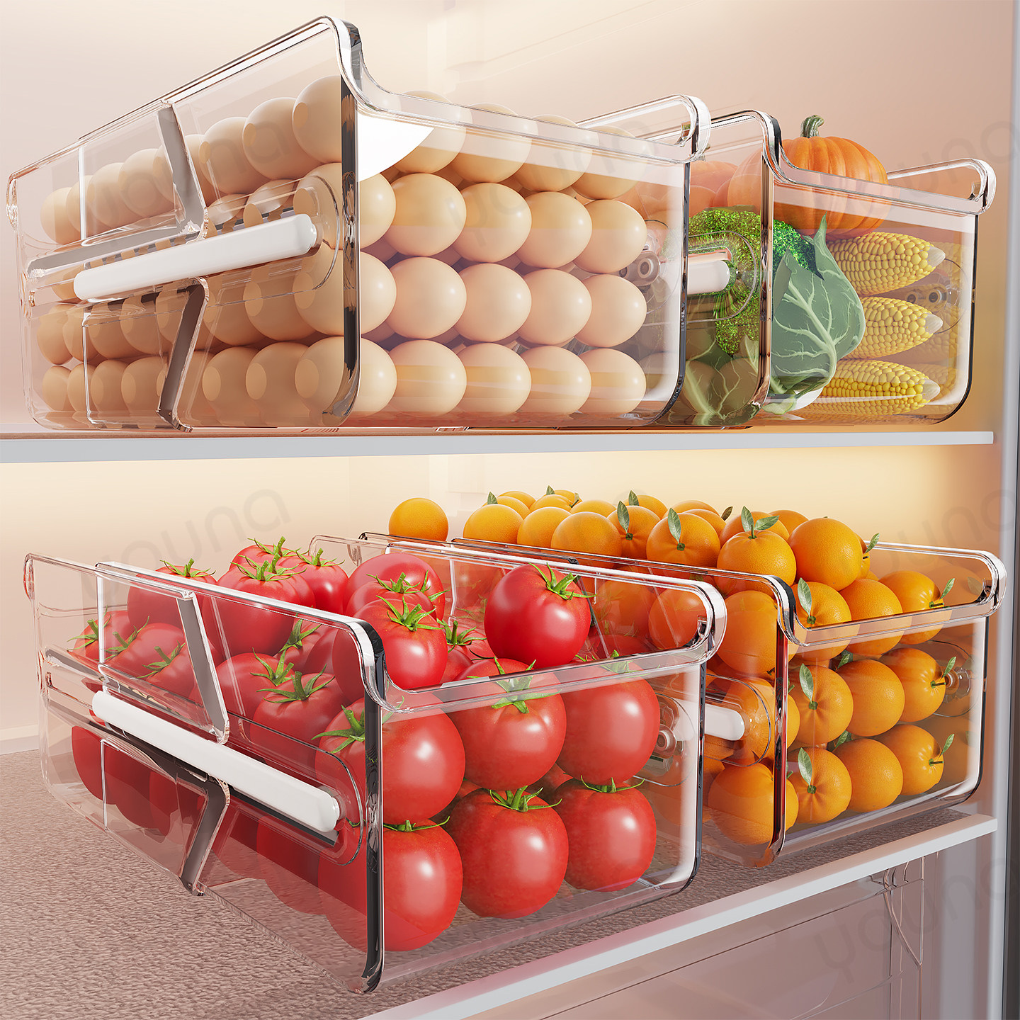 日本冰箱收纳盒保鲜盒厨房专用大容量蔬菜水果鸡蛋冷冻整理盒神器,收纳整理,食物收纳盒,淘宝优惠券,粉丝福利购,淘宝优惠卷