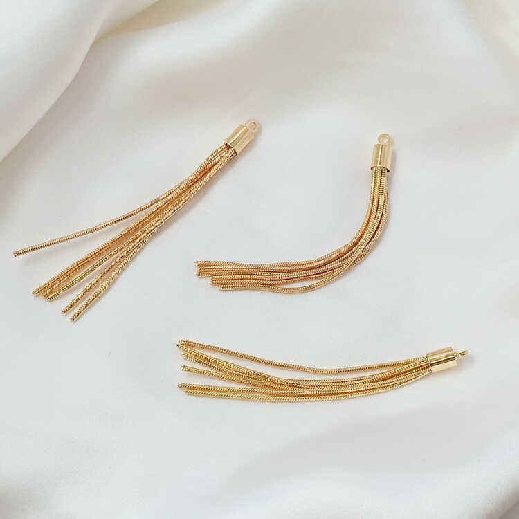 保色diy流苏简约耳饰14K包金