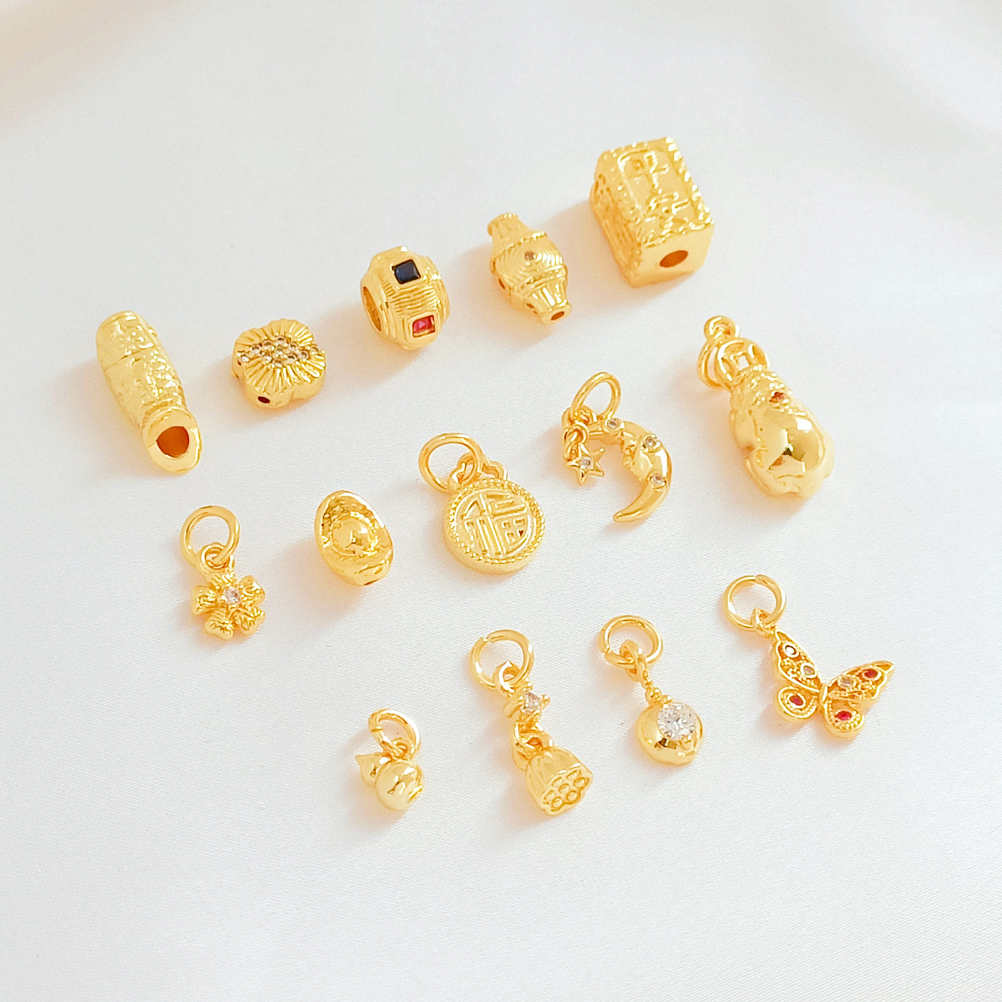 强保色18K包金微镶锆石迷您葫芦月亮吊坠DIY貔貅翘嘴配件多款吊坠,饰品/流行首饰/时尚饰品新,其他DIY饰品配件,淘宝优惠券,粉丝福利购,淘宝优惠卷