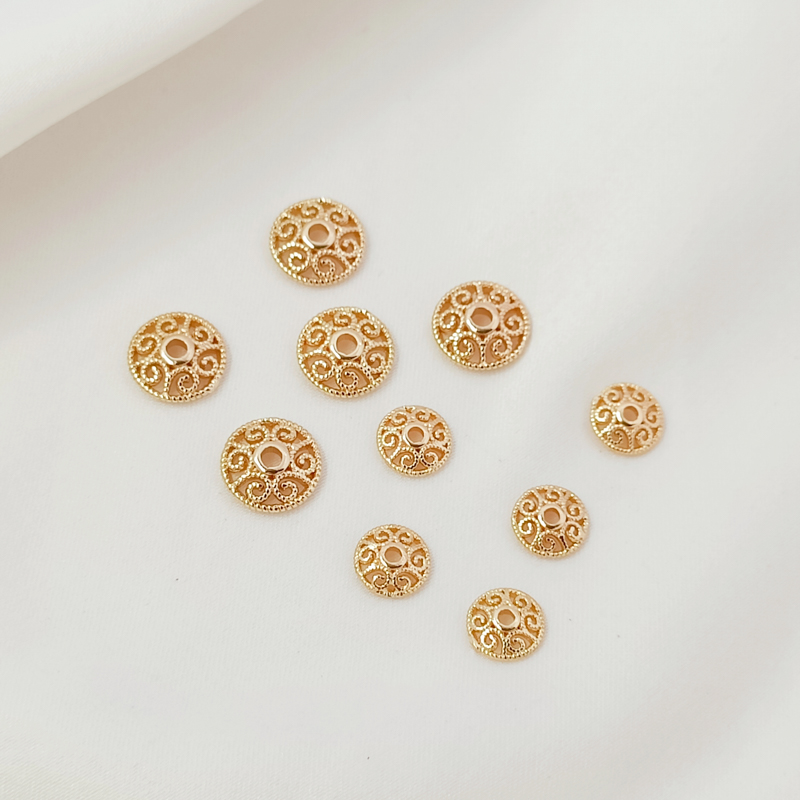 保色蕾丝镂空花托珠托