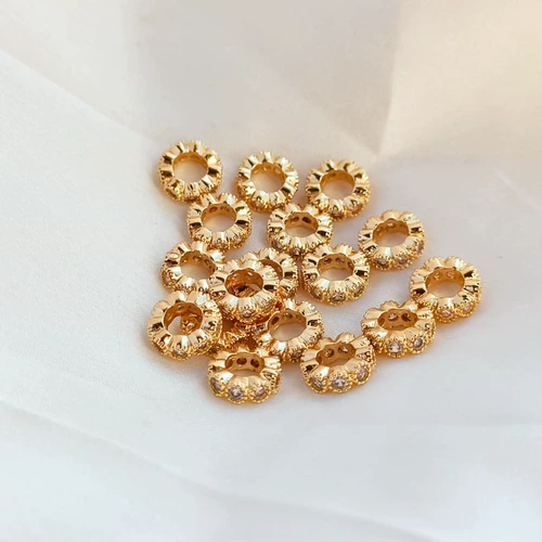 Аксессуары, инкрустация камня, цирконий, бусины, аксессуар ручной работы, 14 карат, 8мм