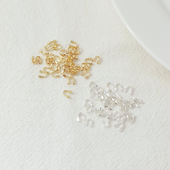 保色银14K包金U形护线器收尾扣管孔手工DIY串珠钢丝线马蹄扣配件