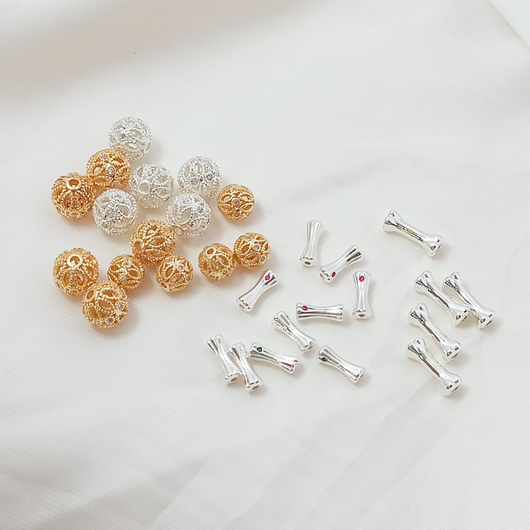 包金镶锆镂空球绣球珠小蛮腰骨头