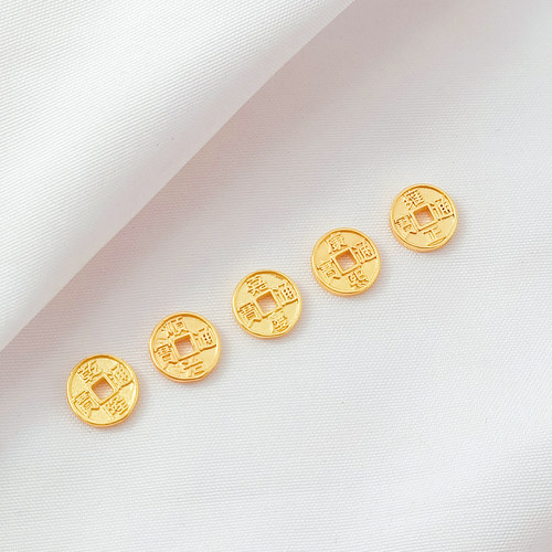 天使街铜镀24K包金铜钱隔片配件