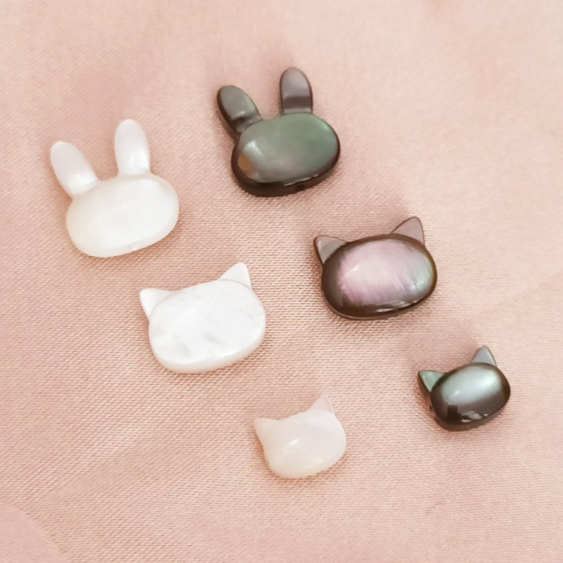 天然贝壳白蝶贝黑贝猫头大耳兔头横孔隔珠通孔diy手工项链首饰材,饰品/流行首饰/时尚饰品新,其他DIY饰品配件,淘宝优惠券,粉丝福利购,淘宝优惠卷