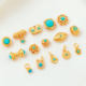 天然绿松石24K保色铜镀久不褪色隔珠吊坠diy手链项链串珠饰品配件