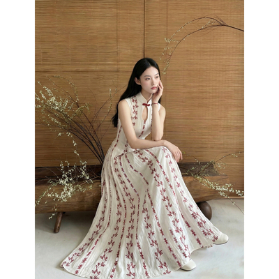 人间蜉蝣新中式旗袍订婚连衣裙