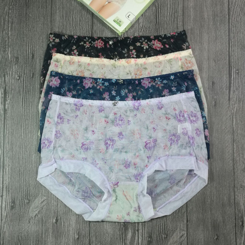 富妮来网纱女士透气无痕透明平角