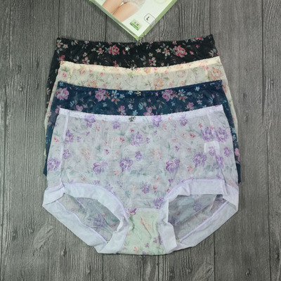 富妮来网纱女士透气无痕透明平角