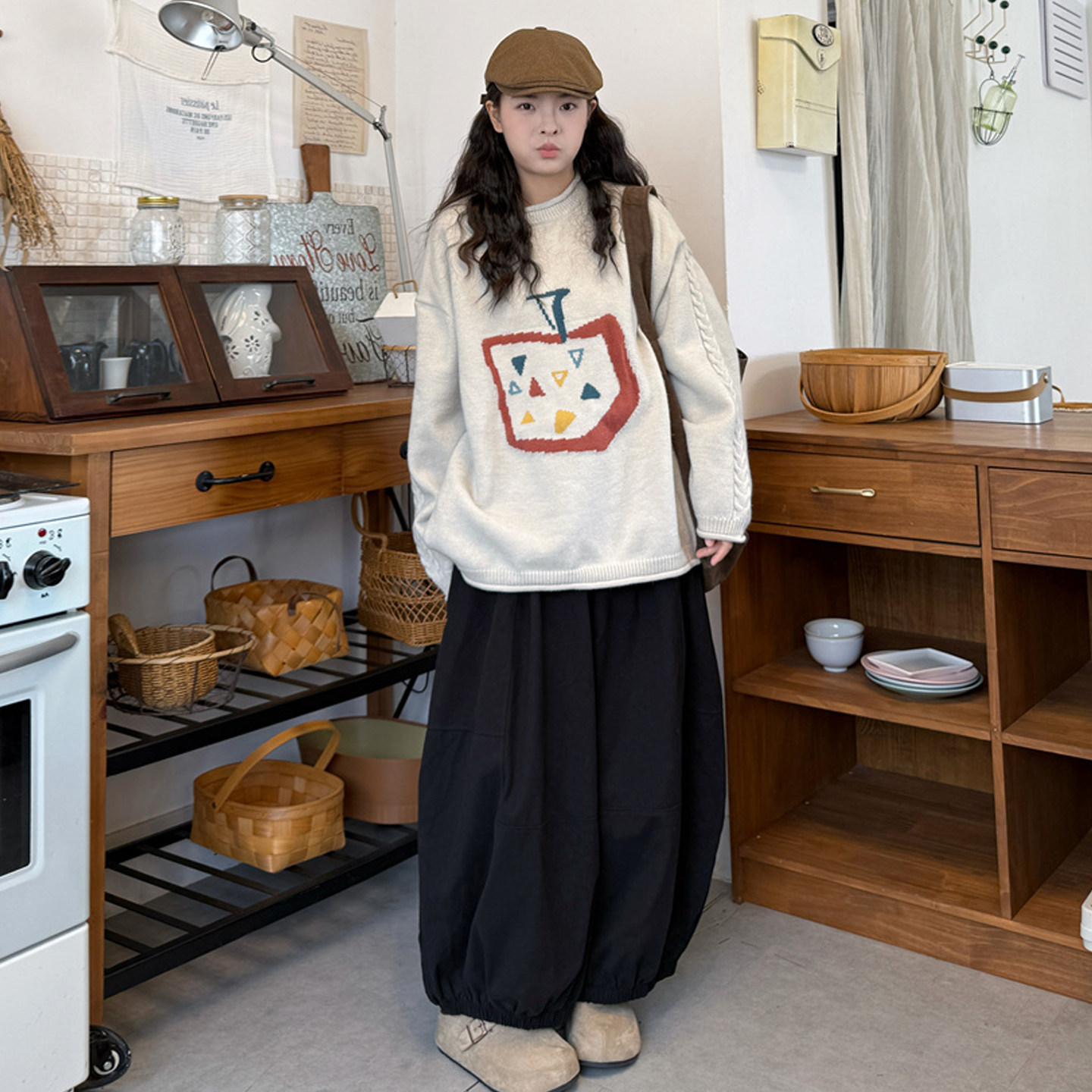 大码女装秋冬季新款胖mm韩版宽松遮肉圆领毛衣显瘦休闲裤减龄套装,女装/女士精品,大码套装,淘宝优惠券,粉丝福利购,淘宝优惠卷